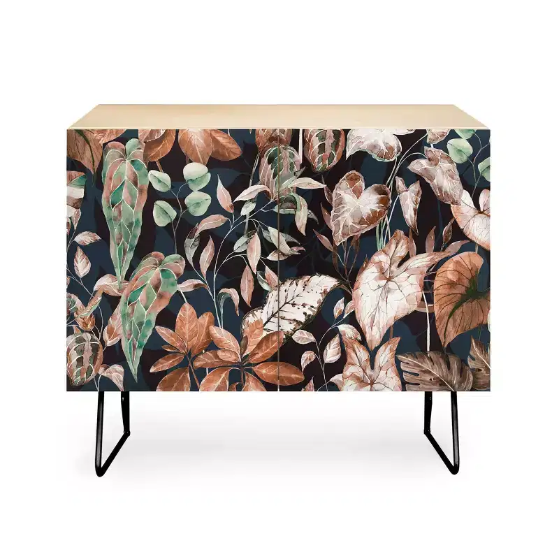 Marta Barragan Camarasa Lush Vintage Dark Jungle Credenza - Deny Designs