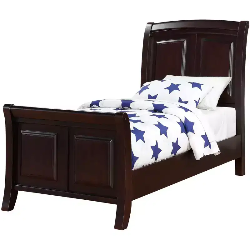 Ashford Transitional Sleigh Panel Bed - Raised Panel, Dark Finish