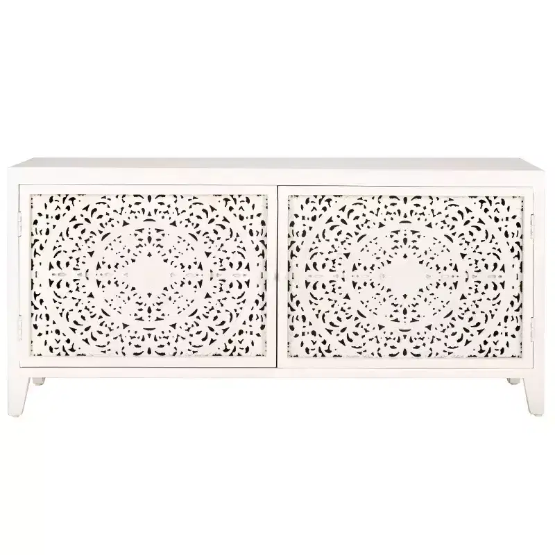 Raura 2 Shelf 2 Door Media Stand - MED5300 - White Washed - Safavieh