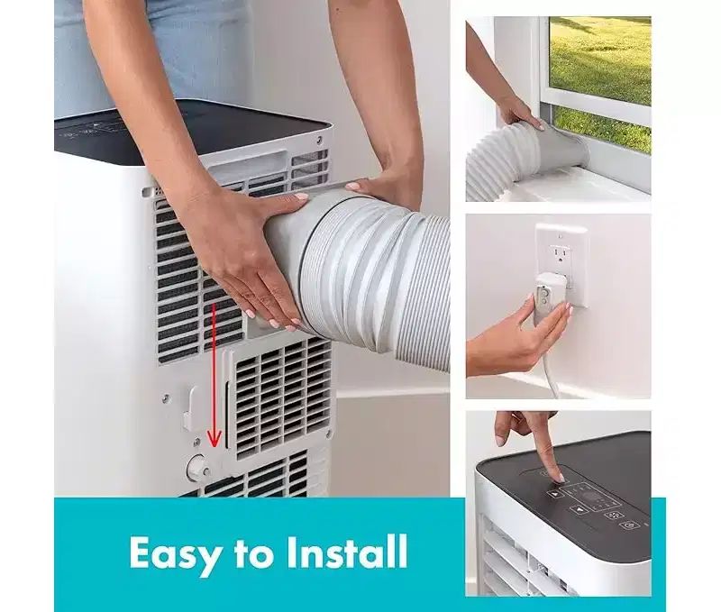 SereneLife Compact Freestanding Portable Air Conditioner - White