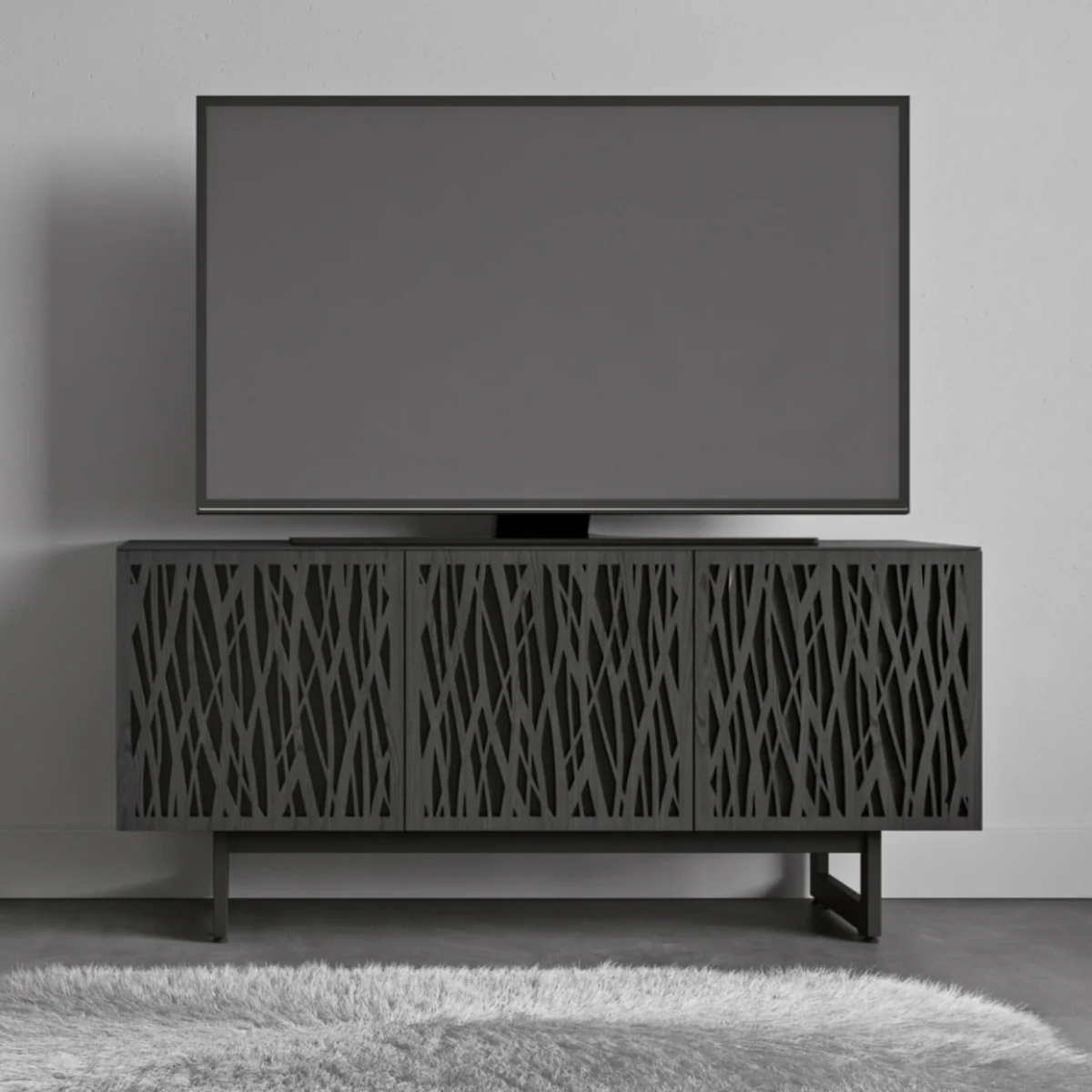 Charcoal Ash Entertainment Cabinet for Living Room