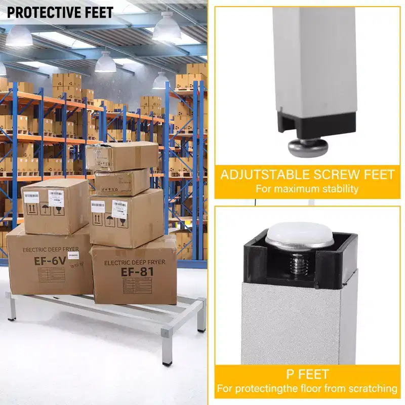 Dunnage Rack 48'' x 14'',8 Inches Above Ground Level,Low Shelf for Floor Used for Storage In Kitchens, Restaurants, Supermarkets,Grocery Stores