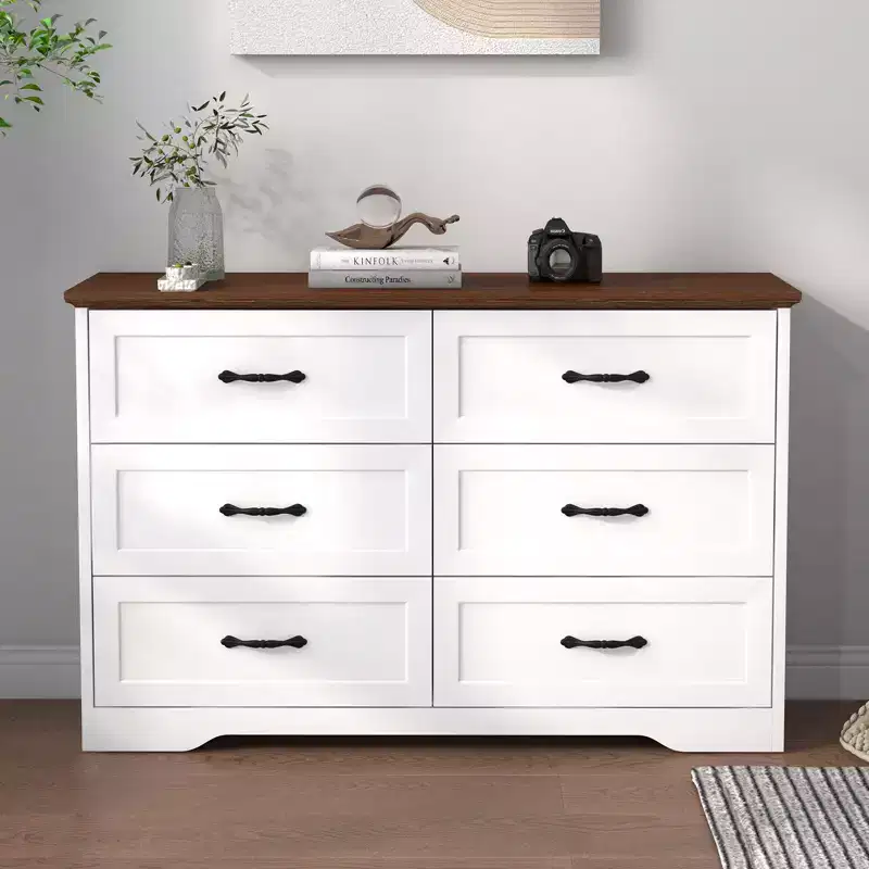 MDF Tall Chest of Drawers with Wide Metal Handles
