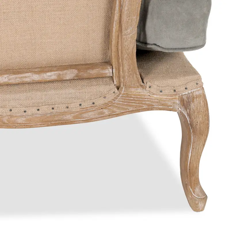 Classic Home Brittani Upholstered Grey Arm Chair - 38Hx29Wx31D