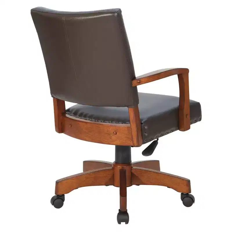 Deluxe Wood Bankers Chair Faux Leather - OSP Home Furnishings