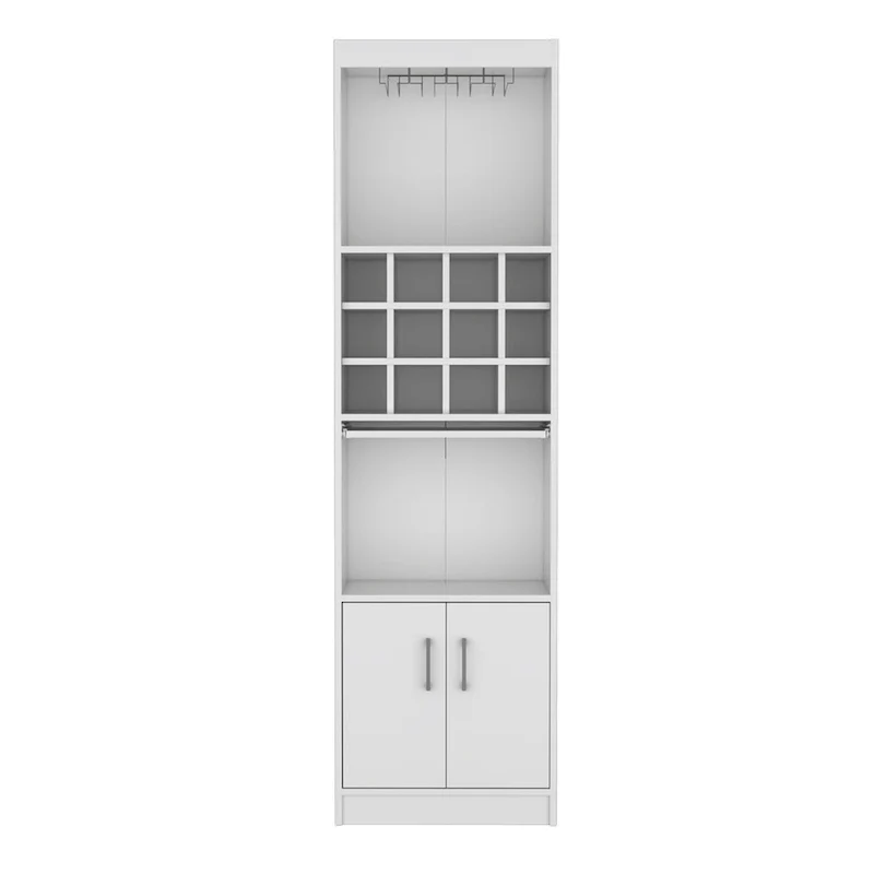 71-Inch 5-Tier Bar Cabinet with Wine Rack & Stemware Holder