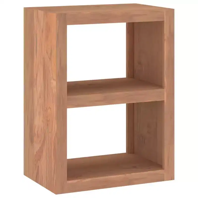 Solid Teak Wood Side Table 17.7x11.8x23.6 with Open Storage