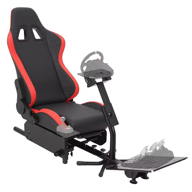 Foldable Racing Simulator Cockpit, Adjustable Wheel Stand for G29/G920/G923, Fits Thrustmaster, Fanatec, Hori, Mad Catz, Pedal Angle Adjustable