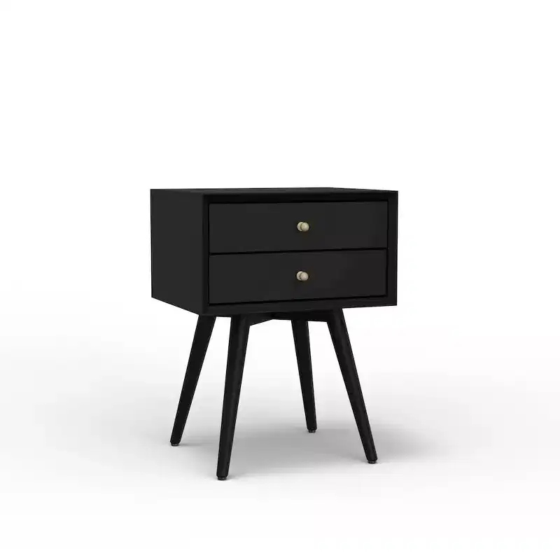 Alpine Furniture,Flynn Small Nightstand, Black