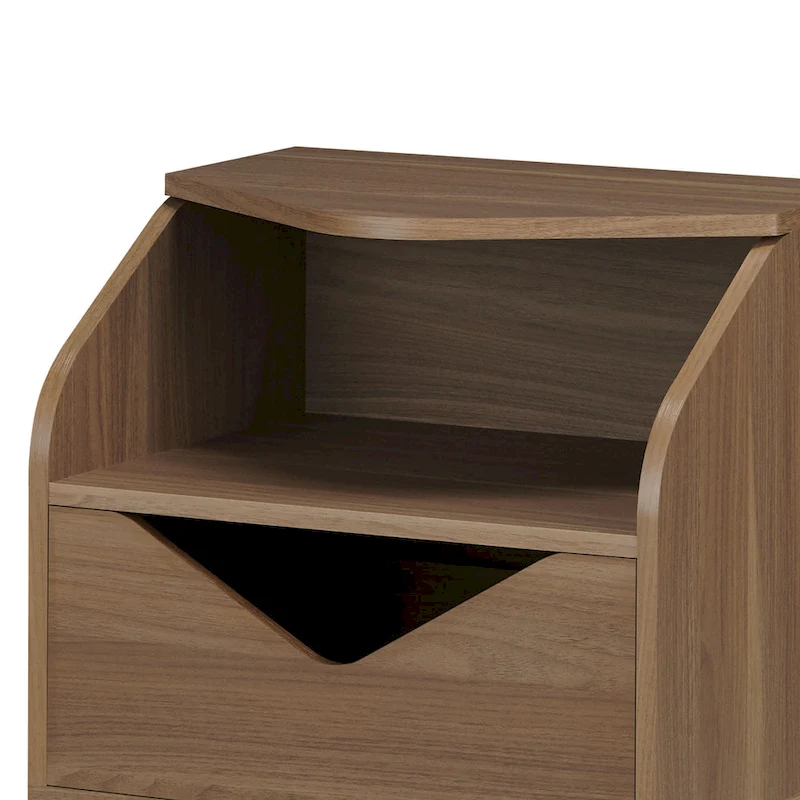 DH BASIC Mid-century Modern 20-inch 1-Shelf and 1-Drawer End Table by Denhour