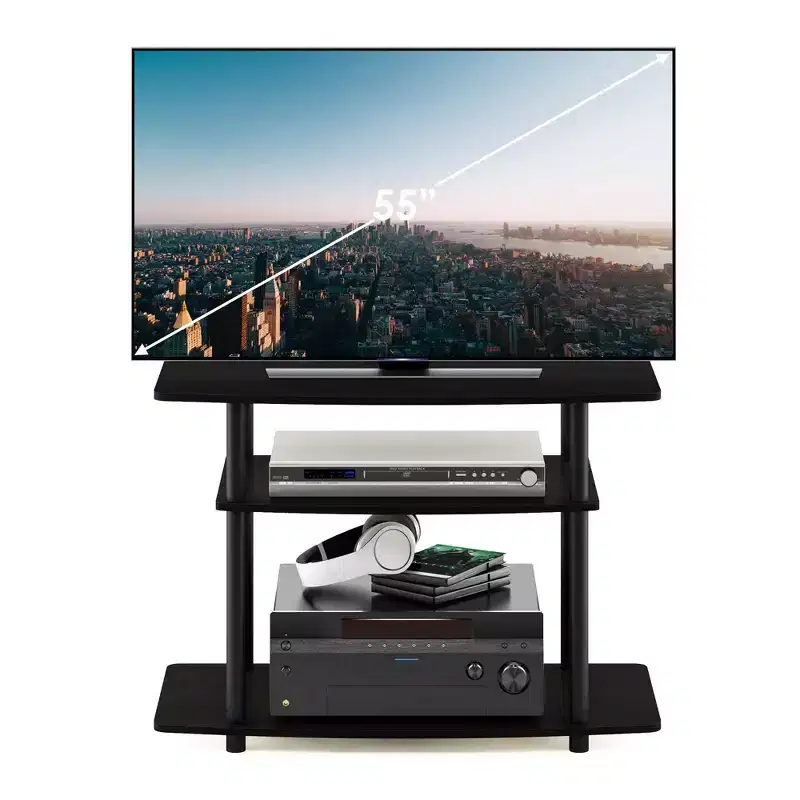 Furinno 3-Tier TV Stand Console Table Media Entertainment Center for TV's up to 32