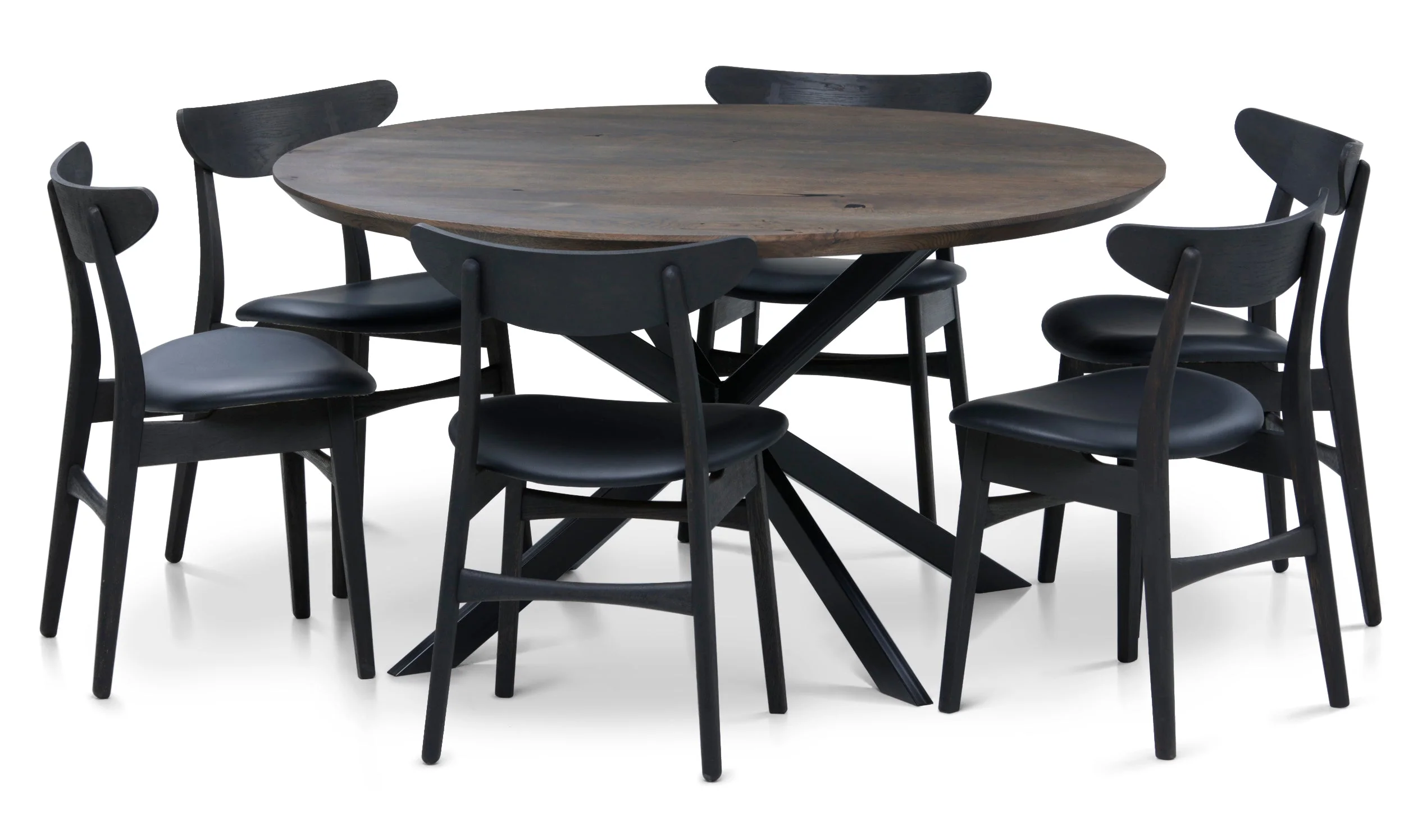 Dark Walnut Dining Table - Introducing our handcrafted round walnut dining table - a stunning addition to any home - Made from solid wood