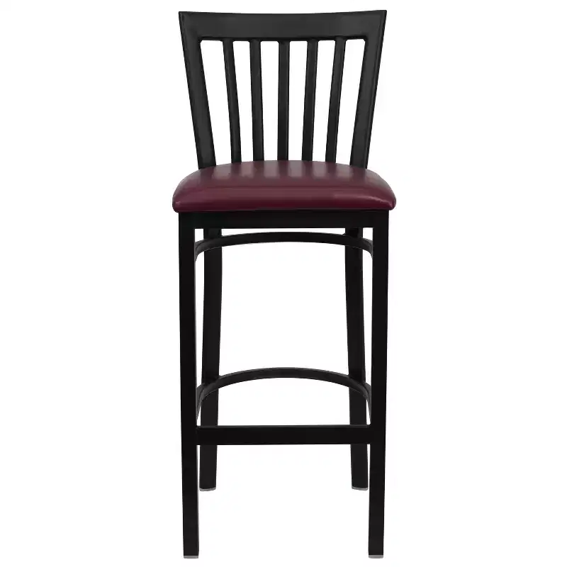 School House Back Metal Restaurant Barstool, Set of 2