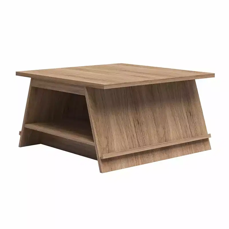 Walnut A-Frame Coffee Table with Magazine Perch