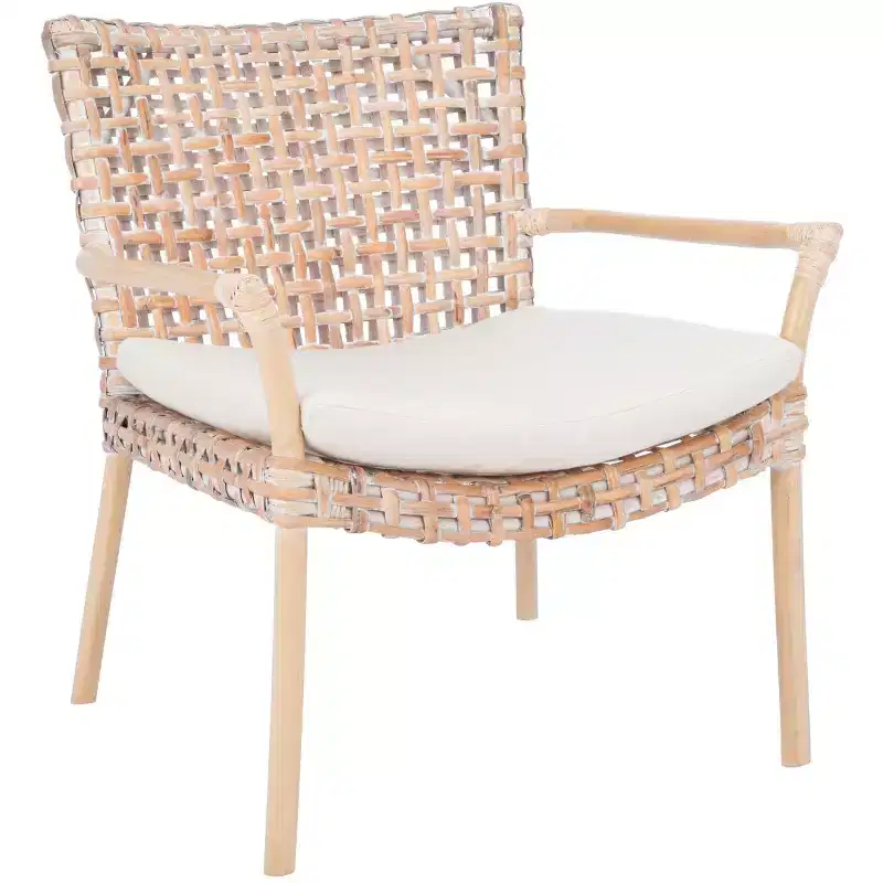 Collette Rattn Accent Chair W/ Cushion - ACH6515 - Safavieh
