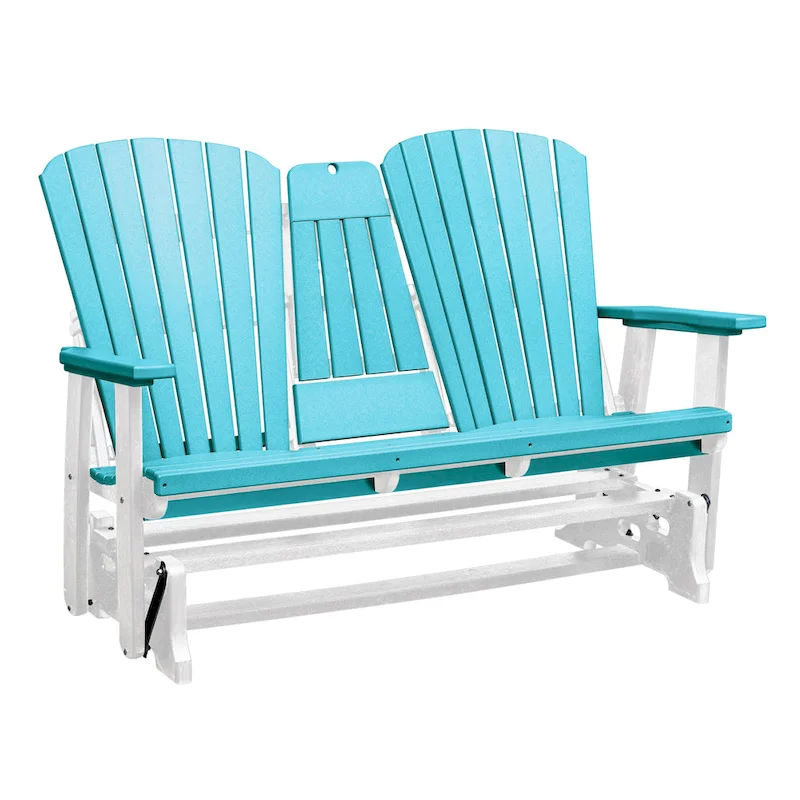 American Furniture Classics Two Seat Fan Back Glider with Drop Down Table/Cup Holder - N/A