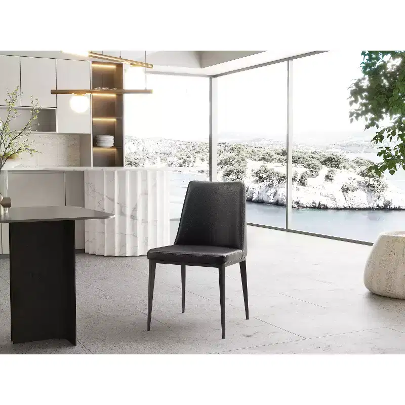 HomeStock 36 in. Gray Faux Leather Dining Chair Set of 4 for a ideal trendy versatile home seating