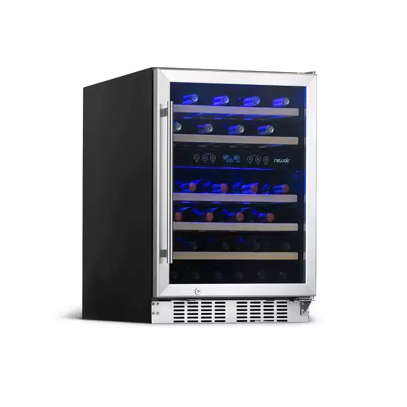 Newair Premium 46-Bottle Built-In Dual Zone Wine Fridge in Stainless Steel - 23.5