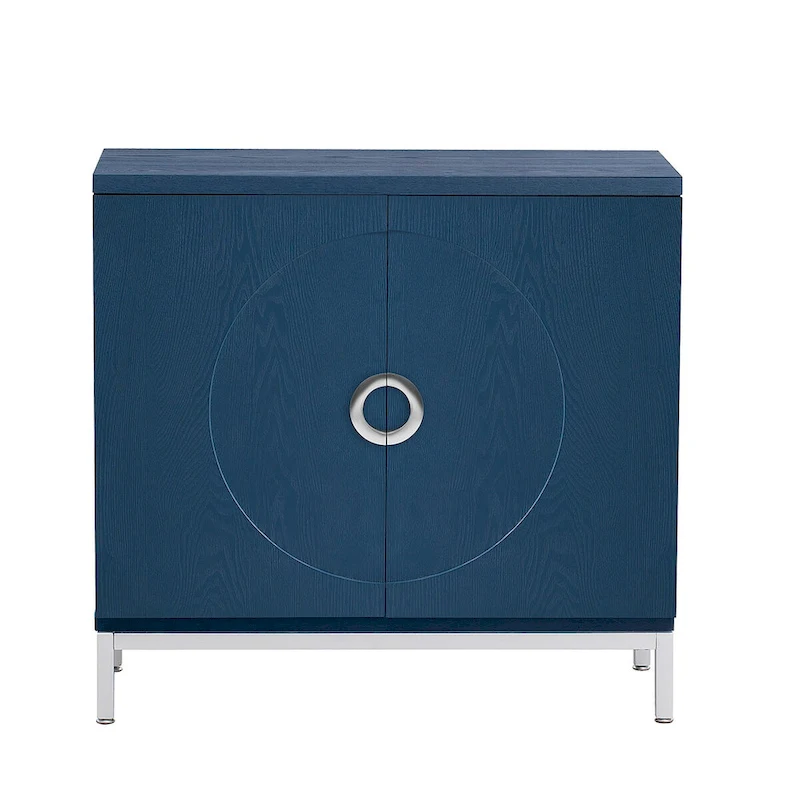 Accent Cabinet with Solid Wood Veneer and Metal Leg Frame - 34L x 15.5W x 31.9H