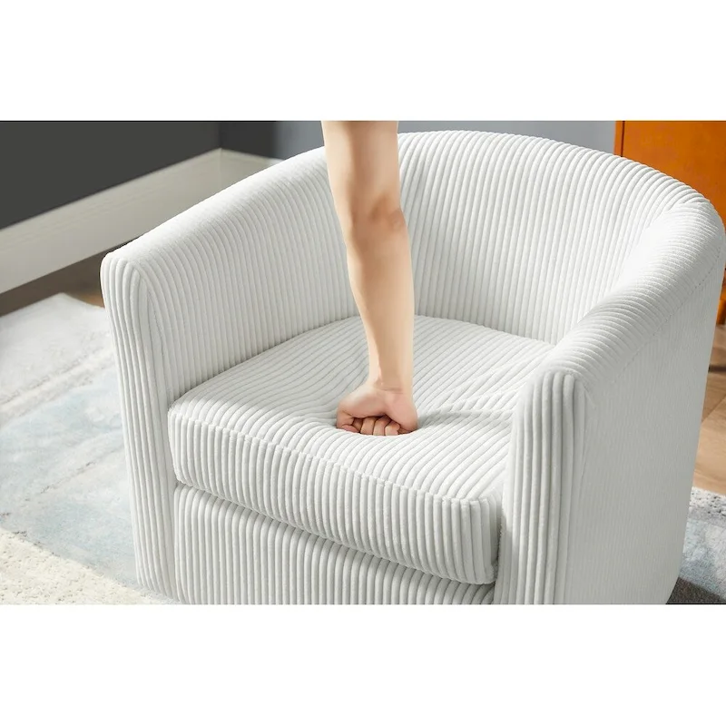 Swivel Accent Single Sofa Chair with Ottoman