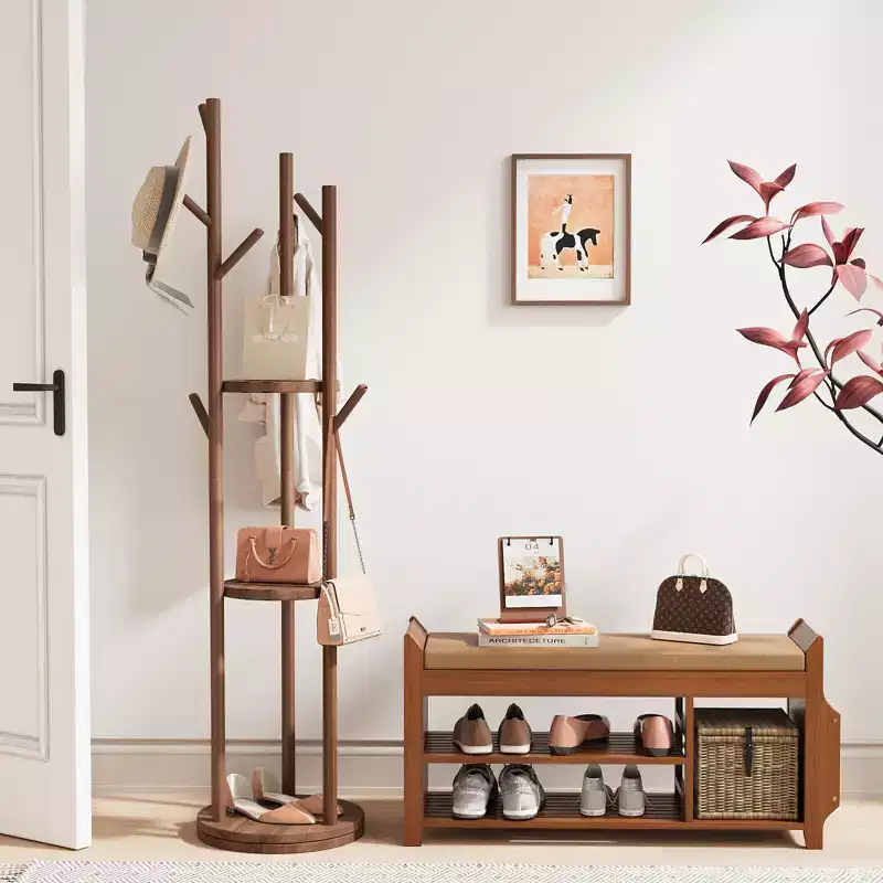 37.4 Bamboo Shoe Bench with Storage