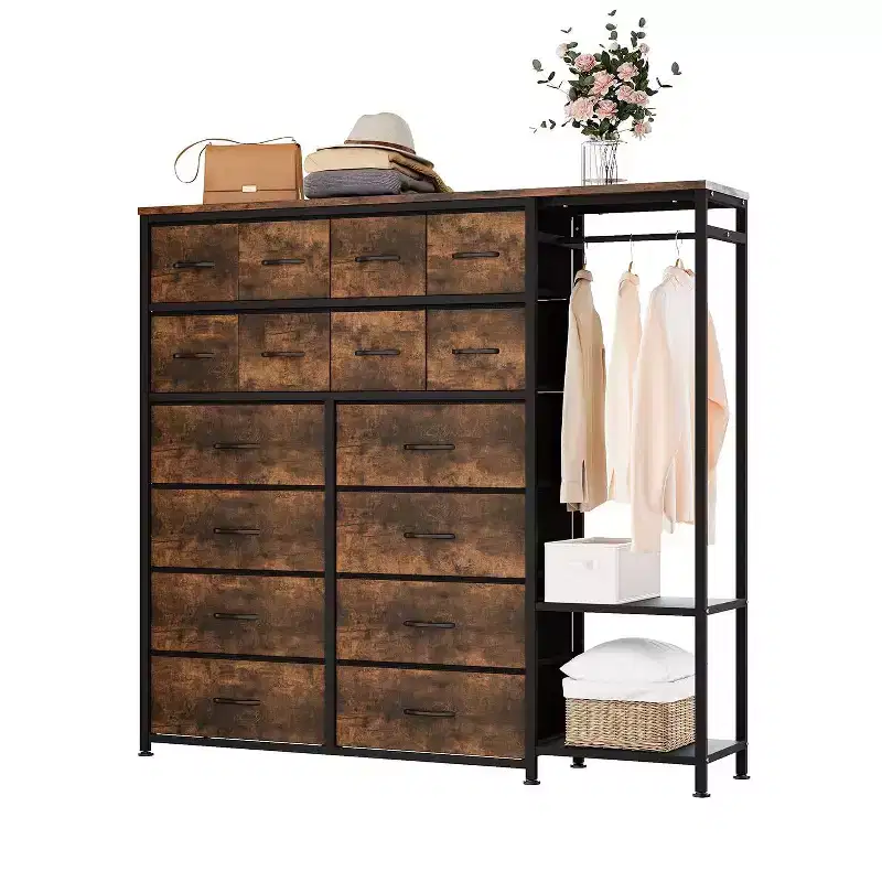 16-Drawer Clothes Rack  Freestanding Wardrobe Organizer with Shelves for Bedroom Storage