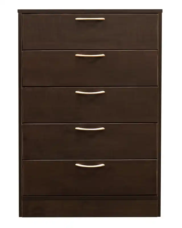 Bedroom Chest of Drawers, 5-Drawer, 23.6W x 36.2H, - Espresso Brown