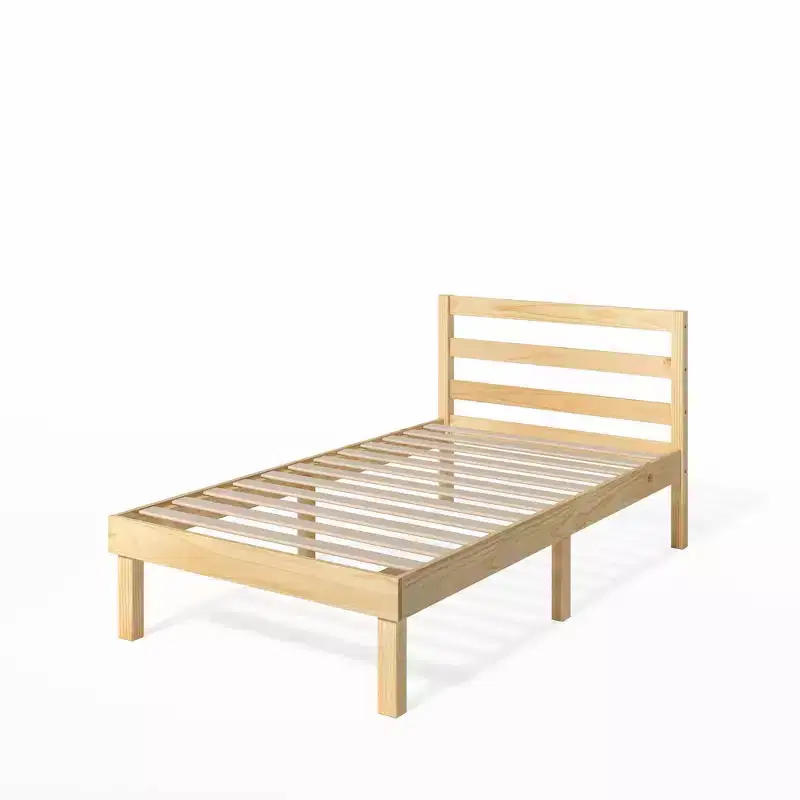 Robin Wood Platform Bed Frame with Headboard - Natural, Twin