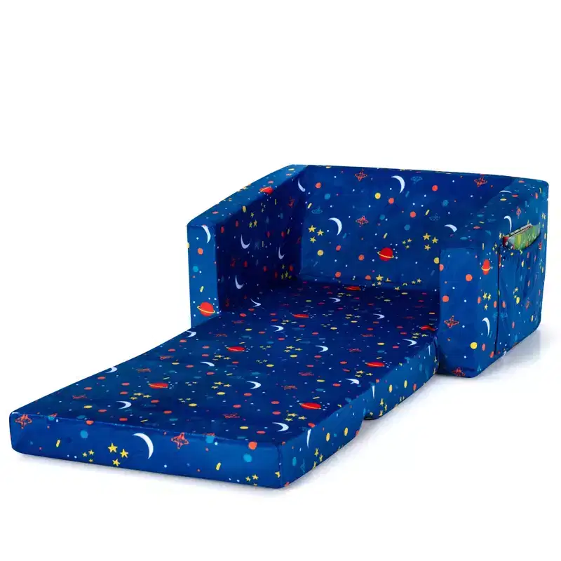 Costway Kids 2 in 1 Convertible Sofa Children Flip-out Chair Lounger Couch Sleeper