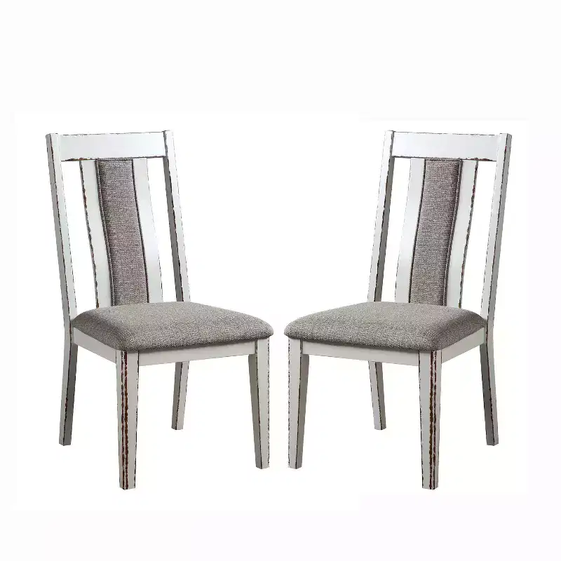 24/7 Shop At Home 2pk Redmond Weathered Side Chairs Weathered White/Warm Gray