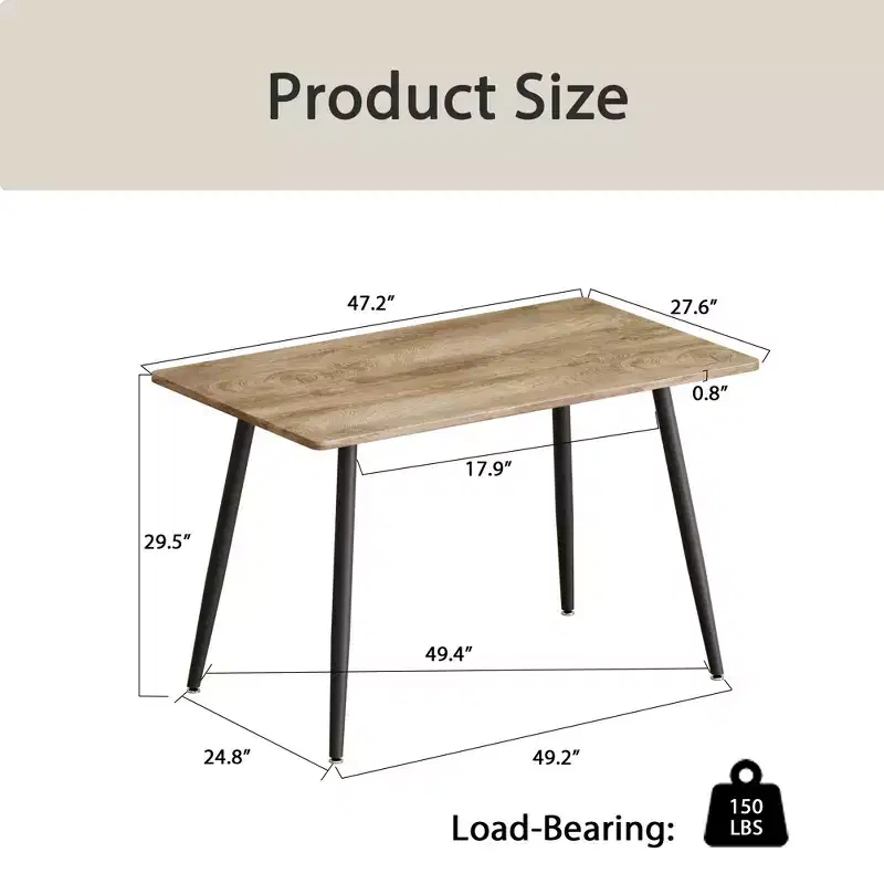 GDFStudio Freya Modern Wooden Dining Table