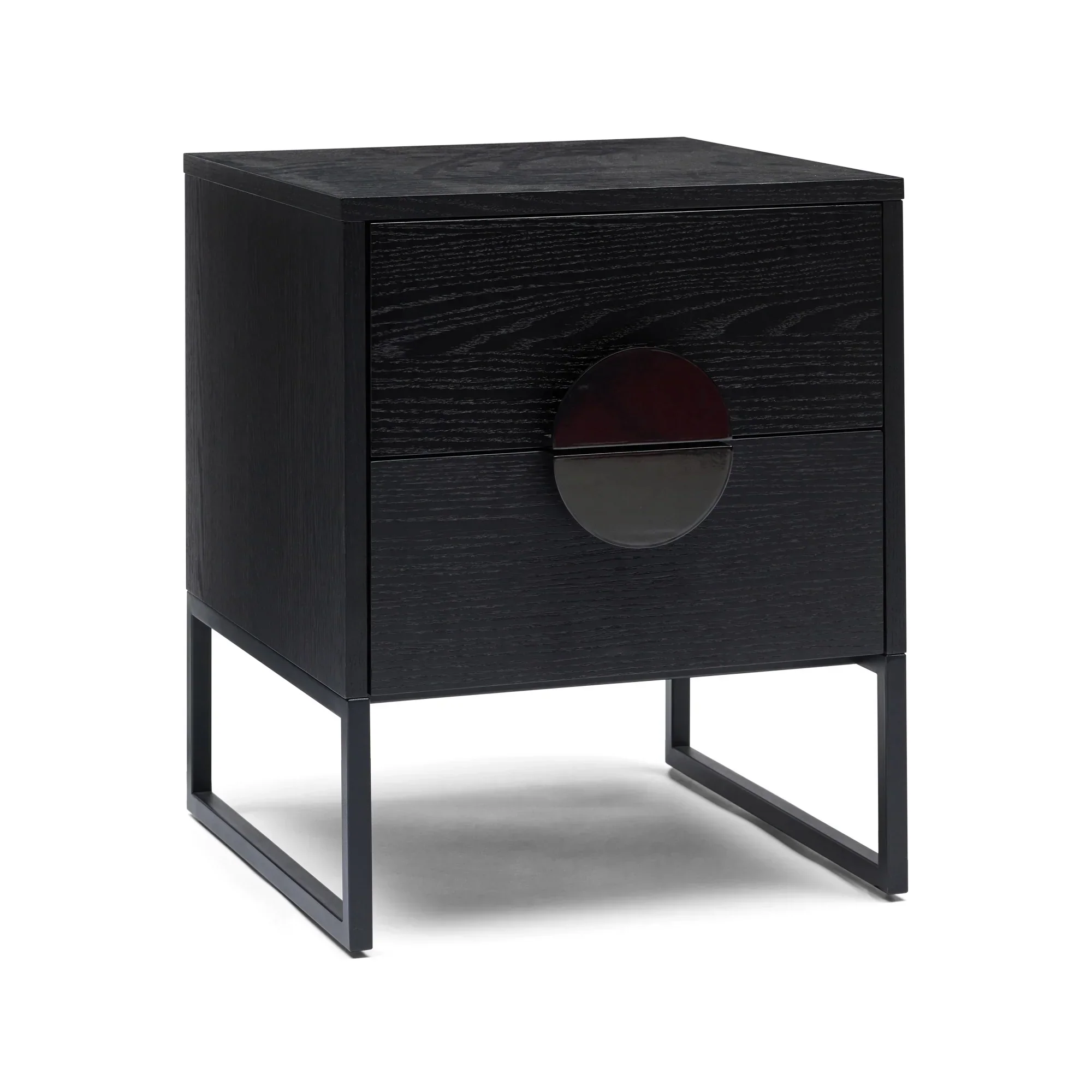 Modern Black oak Oak Bedside Table for Bedroom