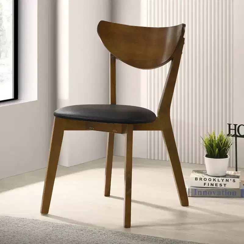 Simple Relax Set of 2 Dining Chairs in Walnut and Black