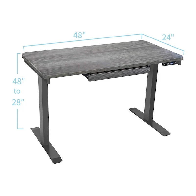 White / Graphite / Walnut / Black Electric Standing Desk, Single Person, 48