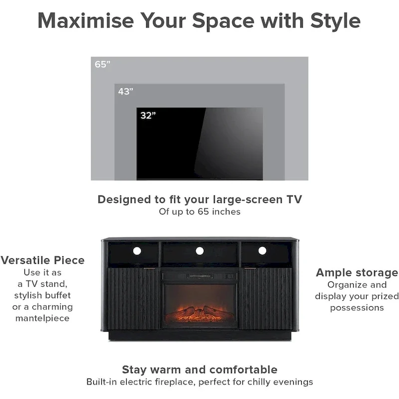 Mopio Brooklyn 59 Electric Fireplace TV Stand