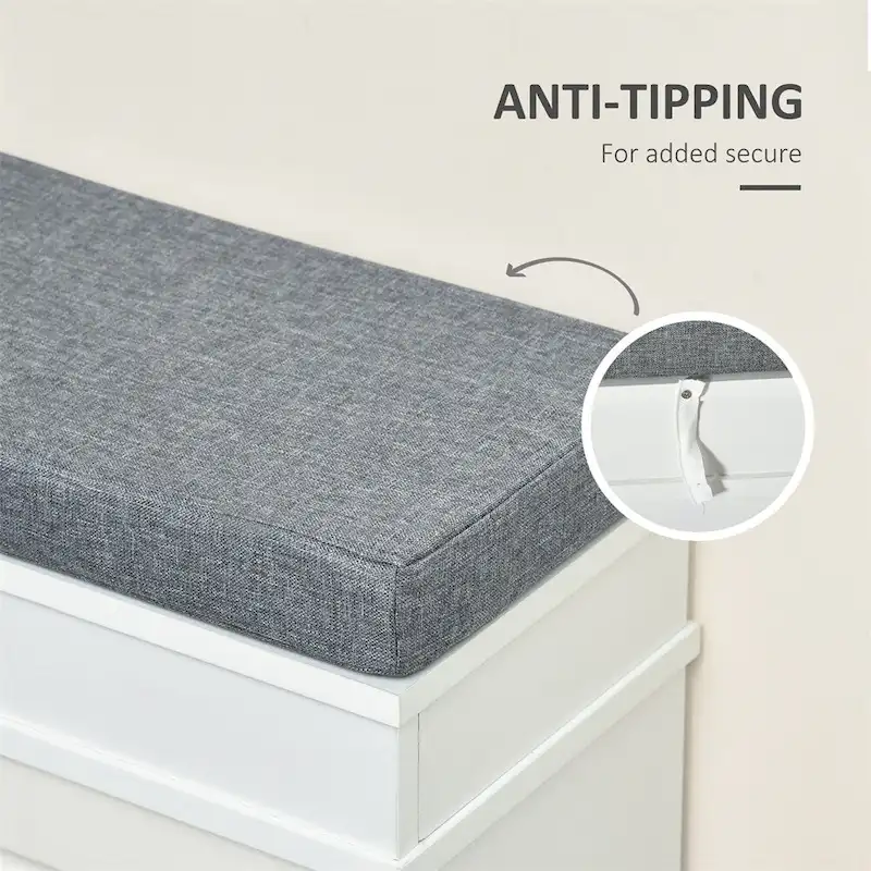 Modern Shoe Rack Bench with Drawers and Adjustable Shelf