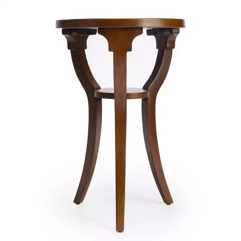 HomeRoots 24 Brown And Olive Ash Manufactured Wood Round End Table With Shelf