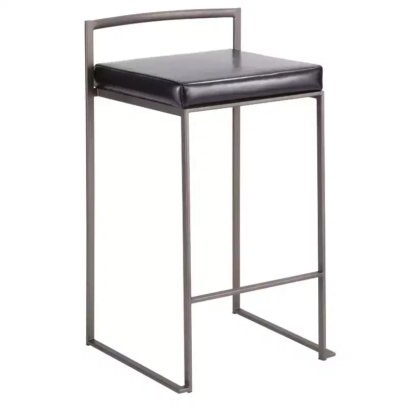 Set of 2 26 Fuji Contemporary Stackable Counter Height Barstools Antique with Cushion