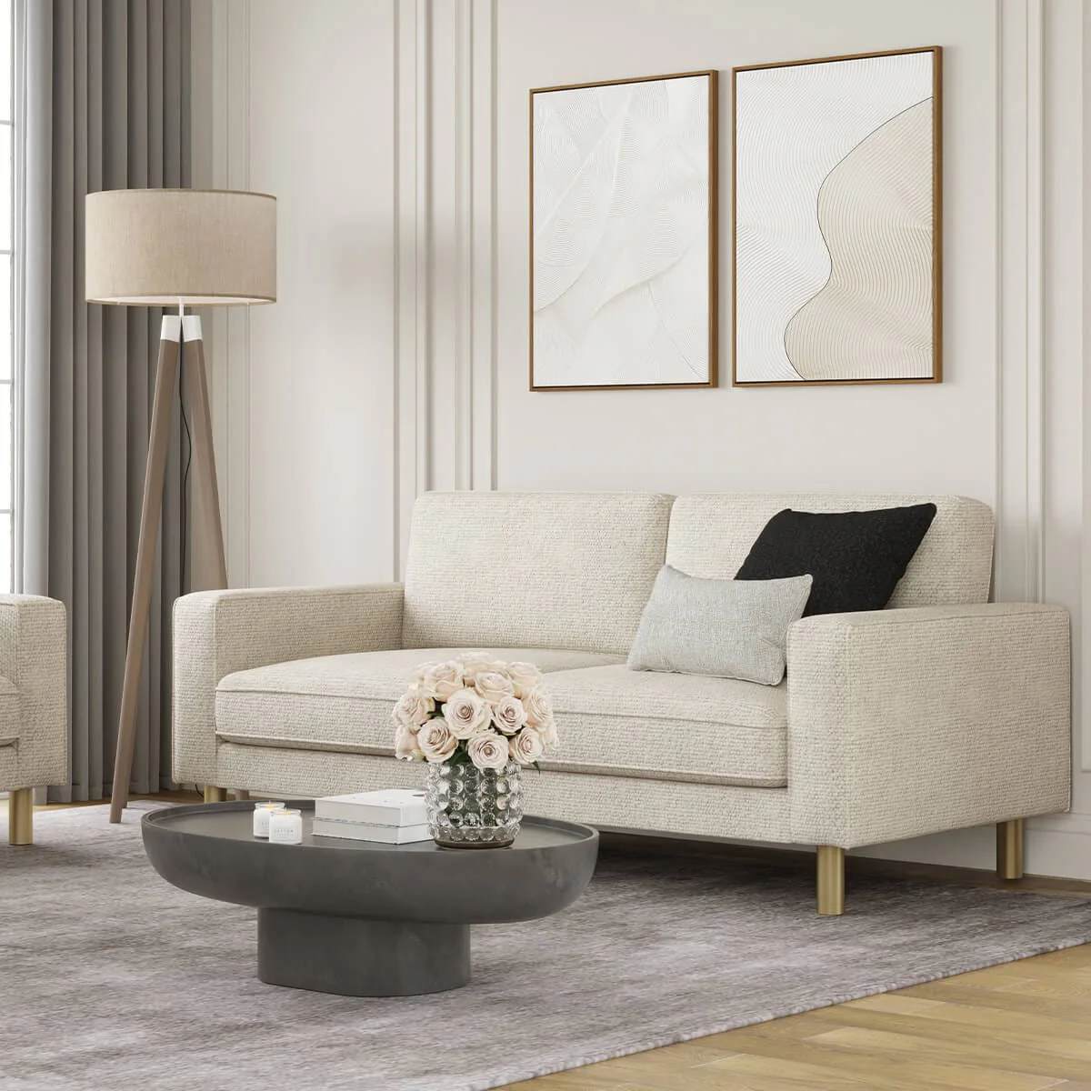 ¨¦ 3 Seater Sofa - Ivory