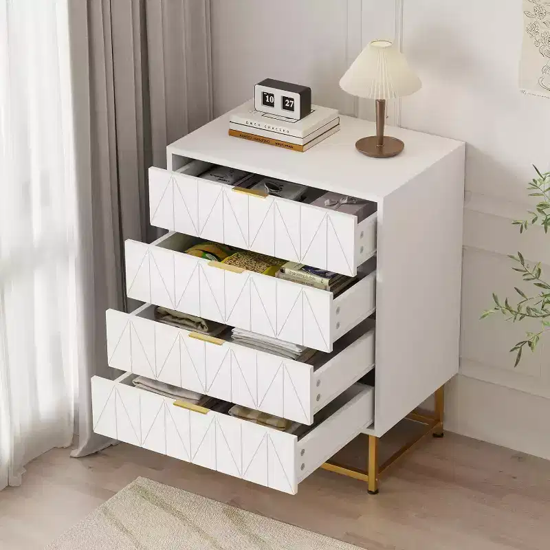TV Stand,Nightstand,Side Table,Modern Chest of Drawers Organizer Storage with Metal Handles ,Dresser Storage Cabinet for Bedroom, Living Room