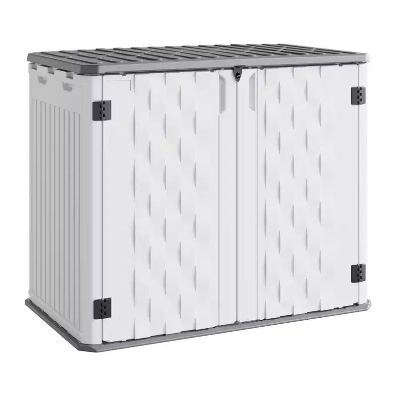 Outdoor Storage Cabinet, Waterproof Outdoor Resin Storage Box, for Garbage Cans