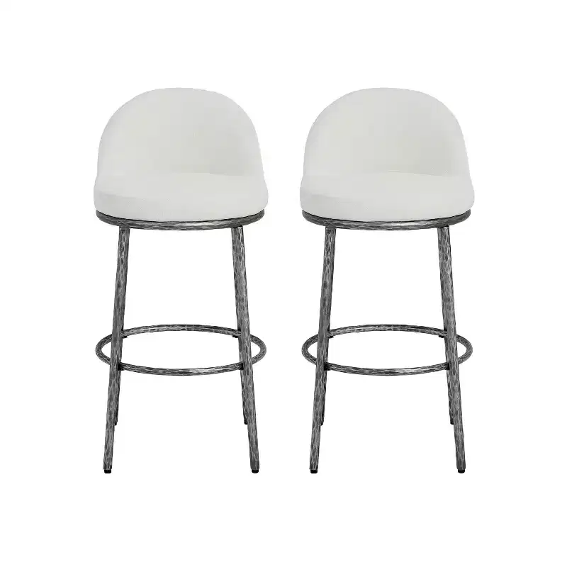 Christopher Knight Home Chaiwat Modern Metal Upholstered Bar Stools (Set of 2)