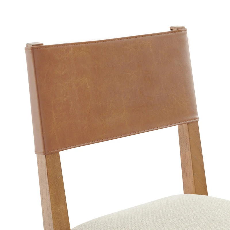 Kylo Faux Leather/ Linen Dining Side Chair, (Set of 2)