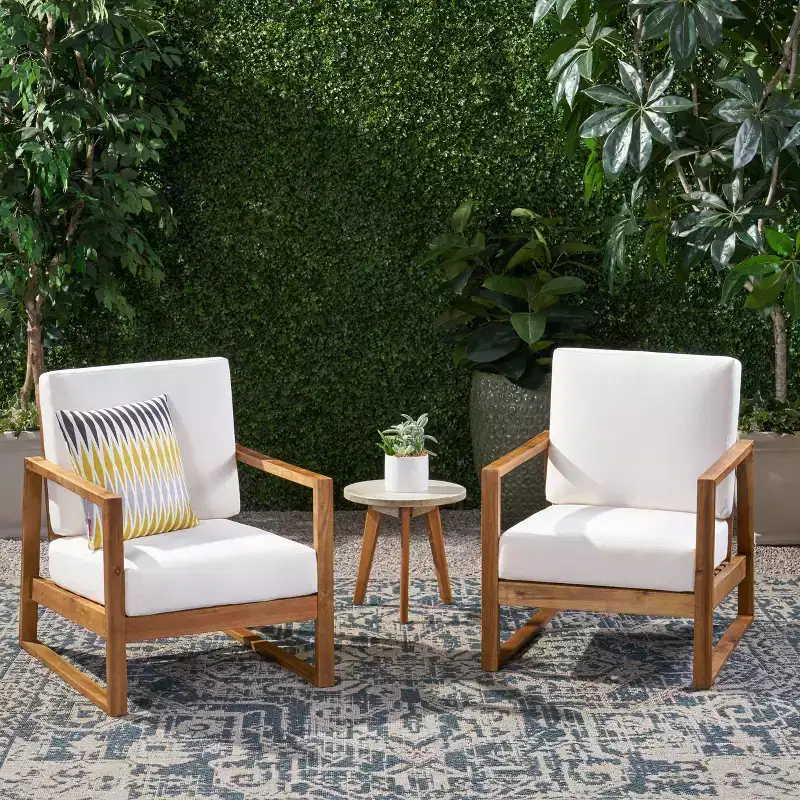 Belgian 2pk Acacia Wood Club Chair - Christopher Knight Home