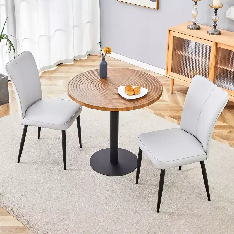 3/5 Piece Dining Table Set Round Kitchen Table Set Space-Saving Dinette with 2/4 Upholstered Chairs - ModernLuxe