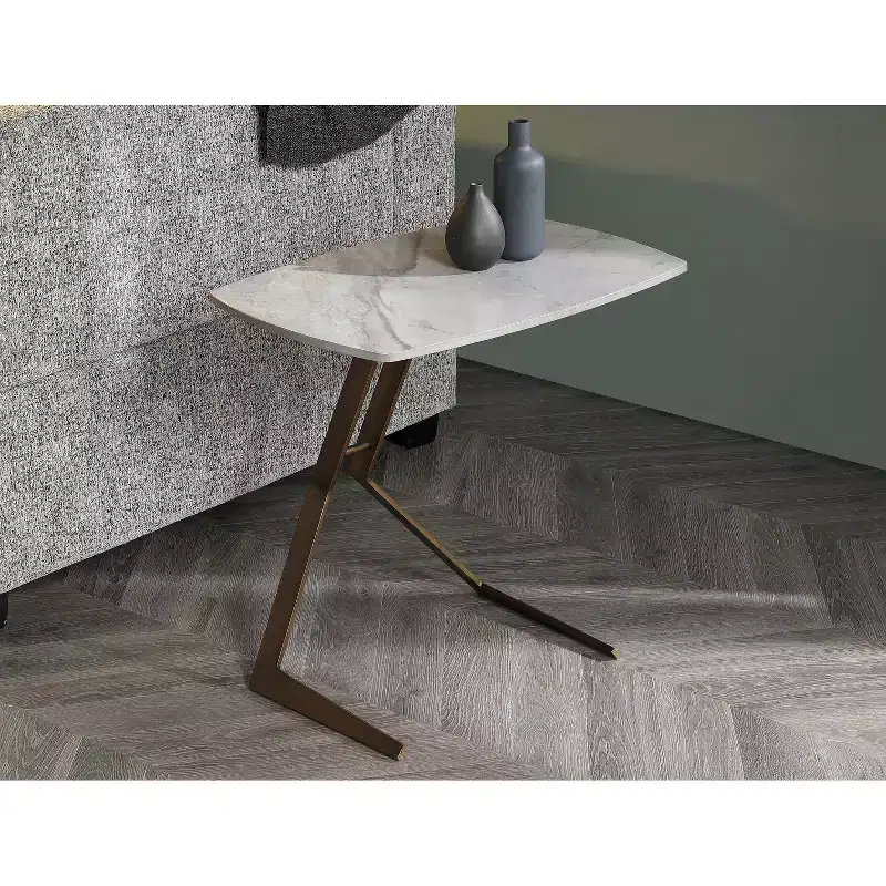 45 in.H Gray Color Round Metal Table Top End Table 1-Piece