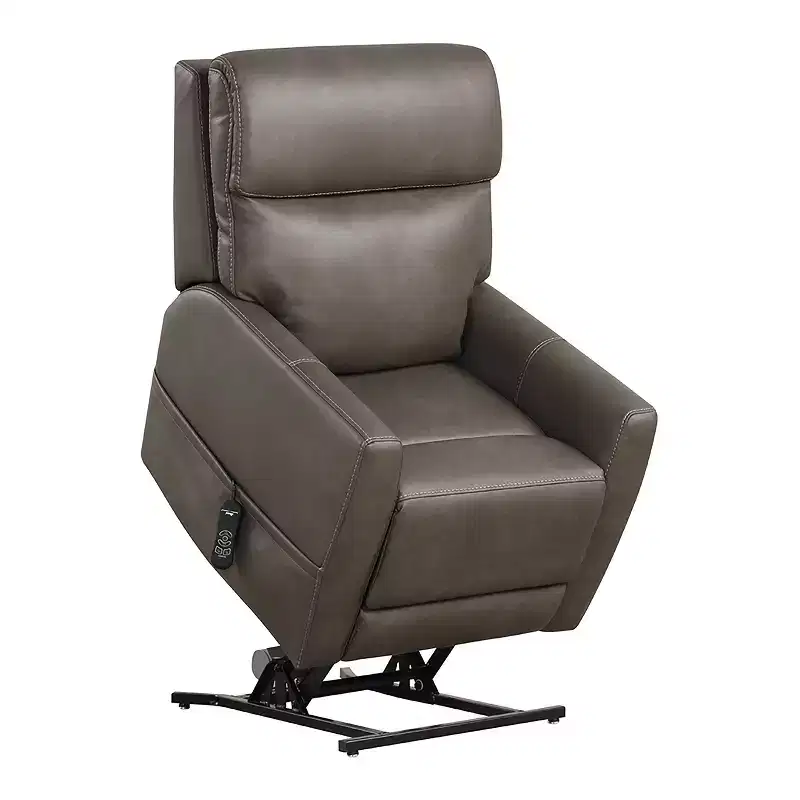 HOMES: Inside + Out Hilltop Leatherette Powered Recliner Lift Chair with Zone Heating and Patented Headrest System Gray