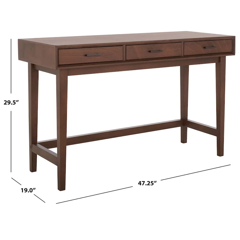 Delsie Mid-Century 3-Drawer Desk