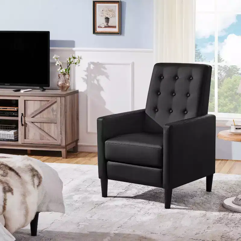 Faux Leather Recliner Sofa with Pocket Spring
