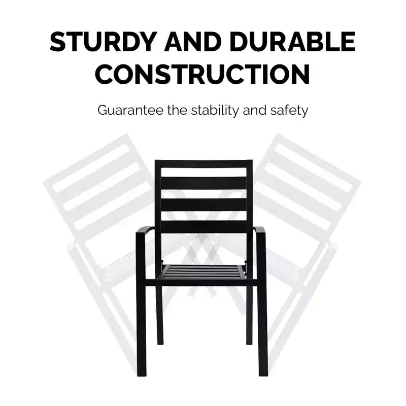 Karl Home | Steel Stackable Patio Dining Chair (Set Of 4)